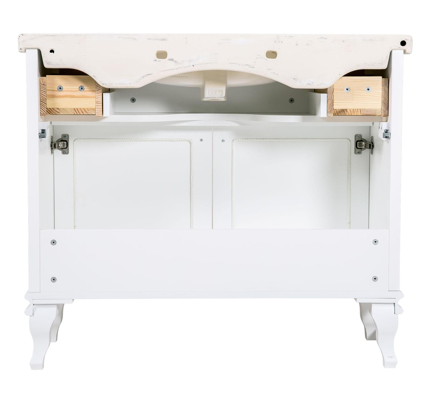 Mobilier de baie pe pardoseală Beatrice alb+crom