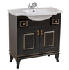 Mobilier de baie pe pardoseală Beatrice negru+auriu