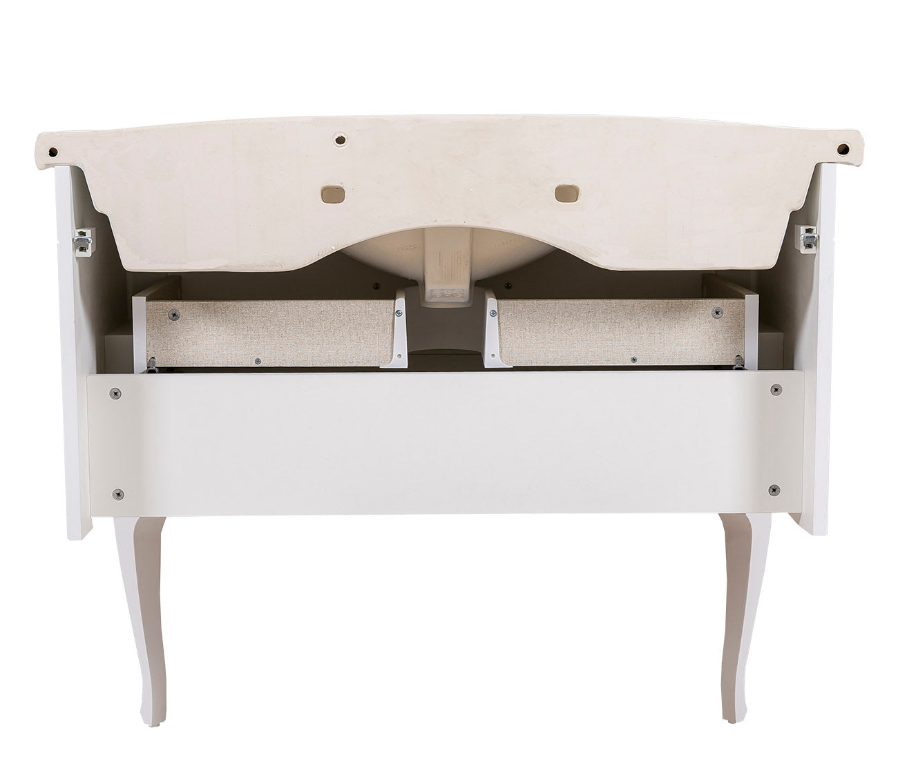 Mobilier de baie pe pardoseală Royal, Alb+argintiu