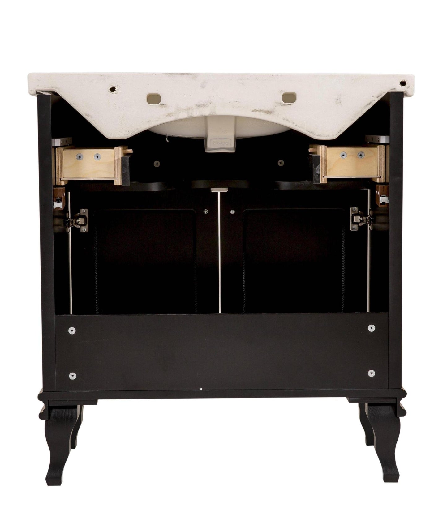Mobilier de baie pe pardoseală Beatrice negru+auriu