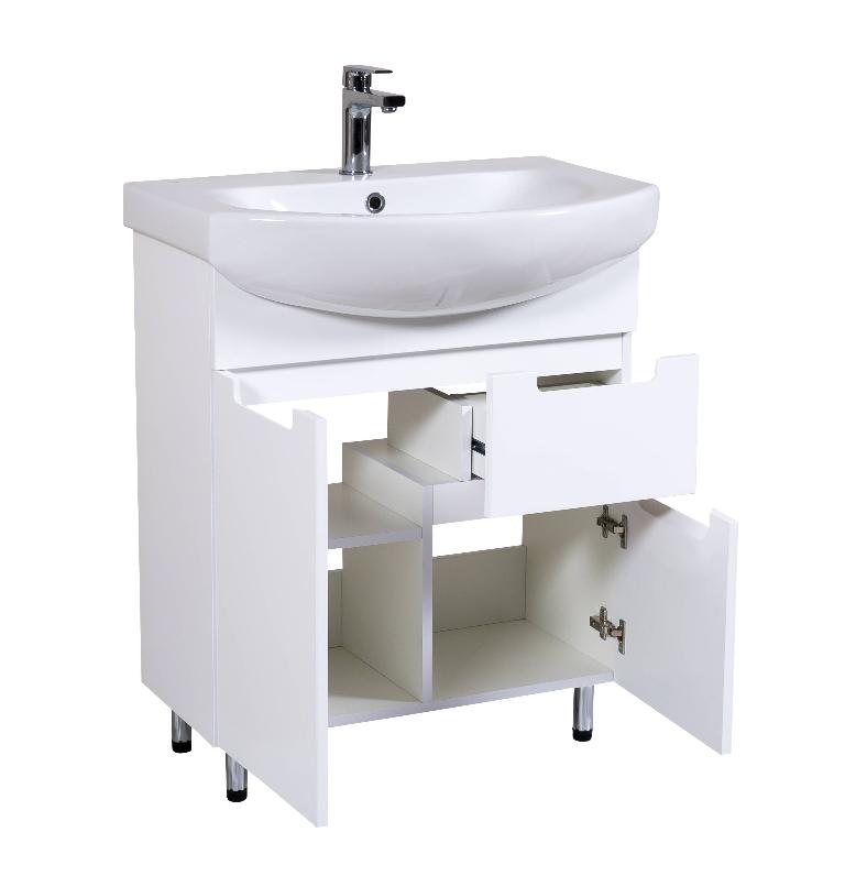 Mobilier de baie pe pardoseală Quadro, Alb