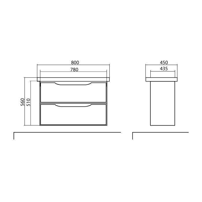 Mobilier de baie suspendat Venice, Alb+Wenge (City)