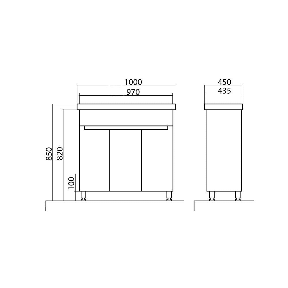 Mobilier de baie pe pardoseală Omega, Alb
