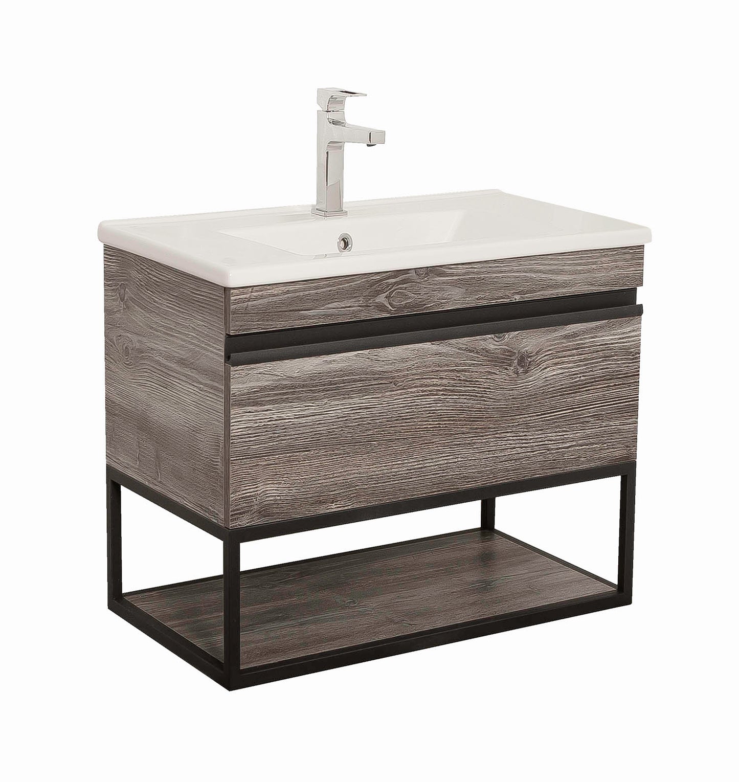 Mobilier de baie suspendat Loft Iron, Oak moras