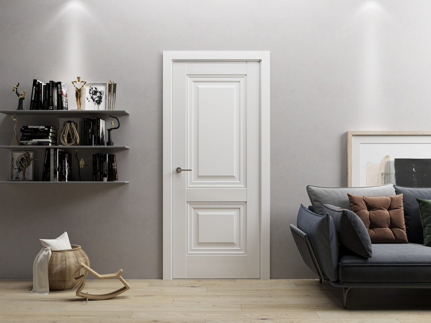 Ușă de interior Lux CLASSIC albă cu balamale ascunse