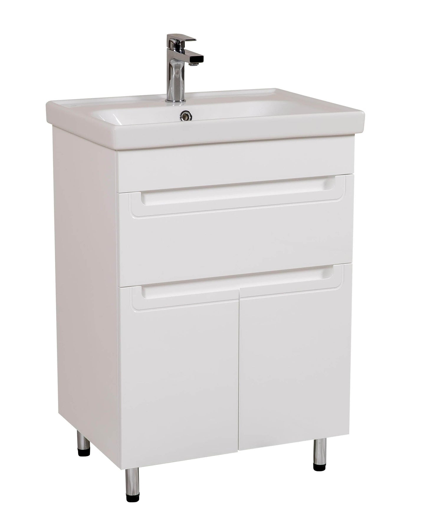 Mobilier de baie pe pardoseală Omega, Alb
