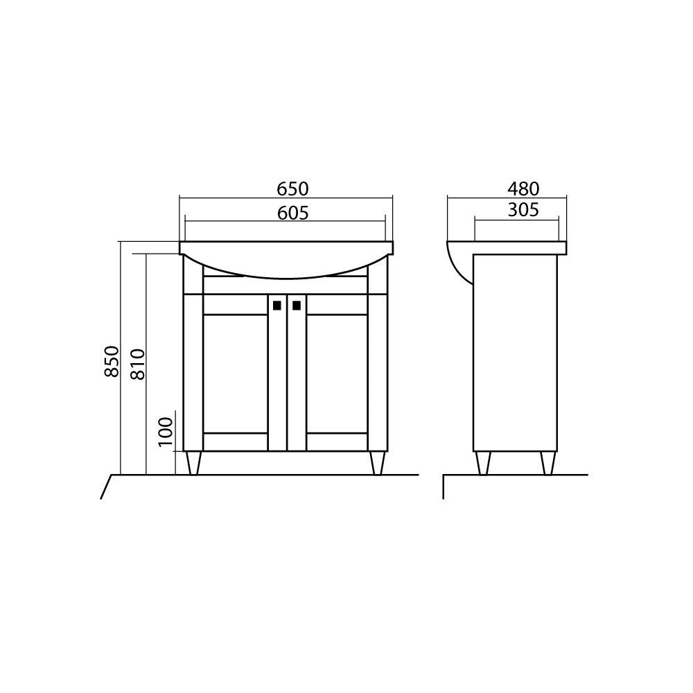 Mobilier de baie pe pardoseală Woodmix, Alb