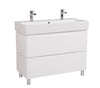 Mobilier de baie pe pardoseală Venice, Alb pentru 2 baterii