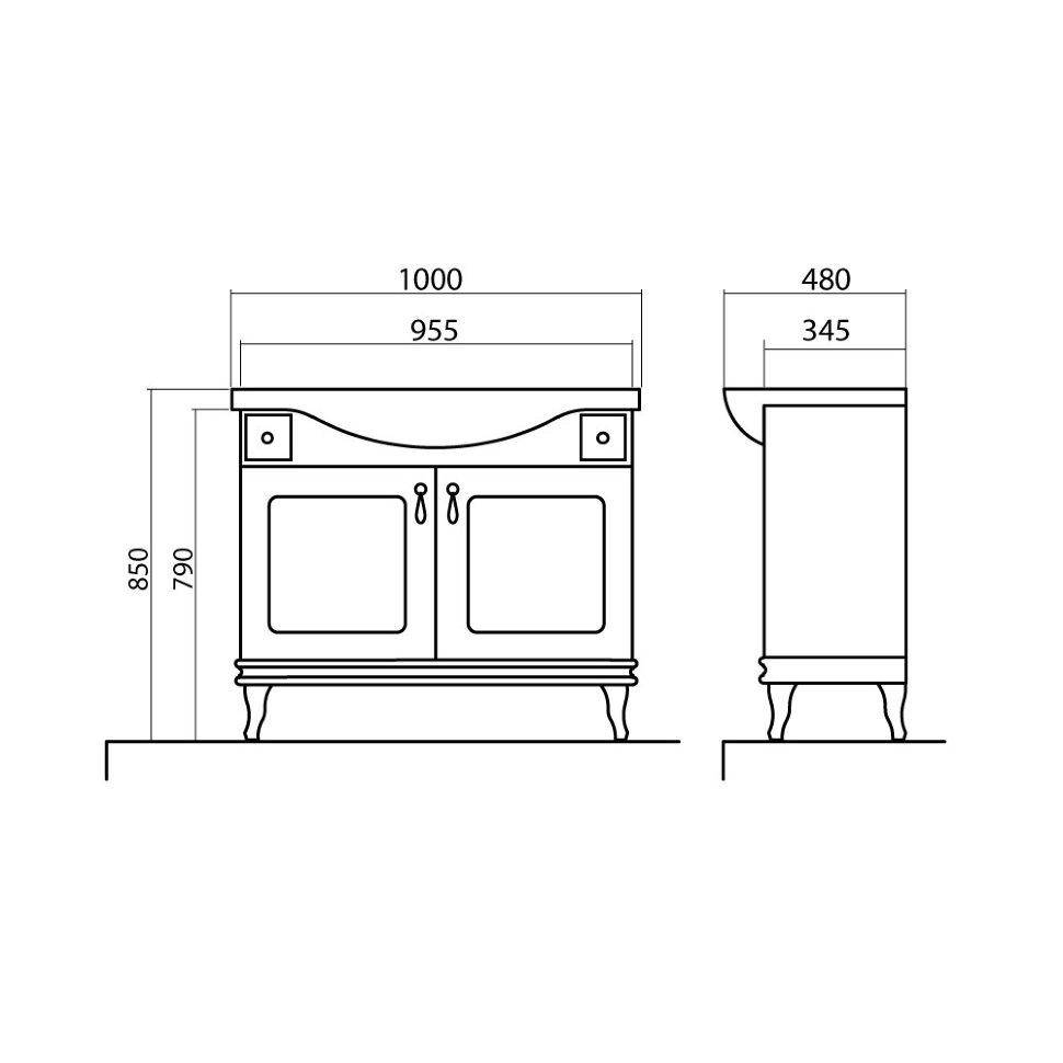 Mobilier de baie pe pardoseală Beatrice alb+crom