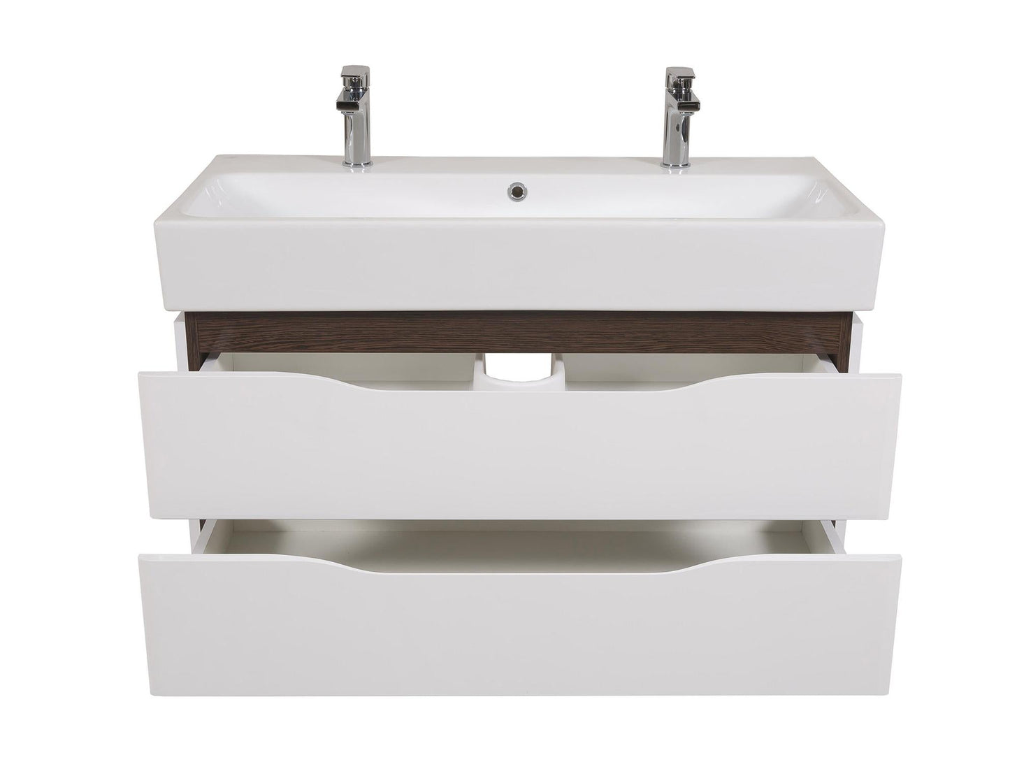 Mobilier de baie suspendat Venice , Alb+Wenge (Pinto 2 baterii)
