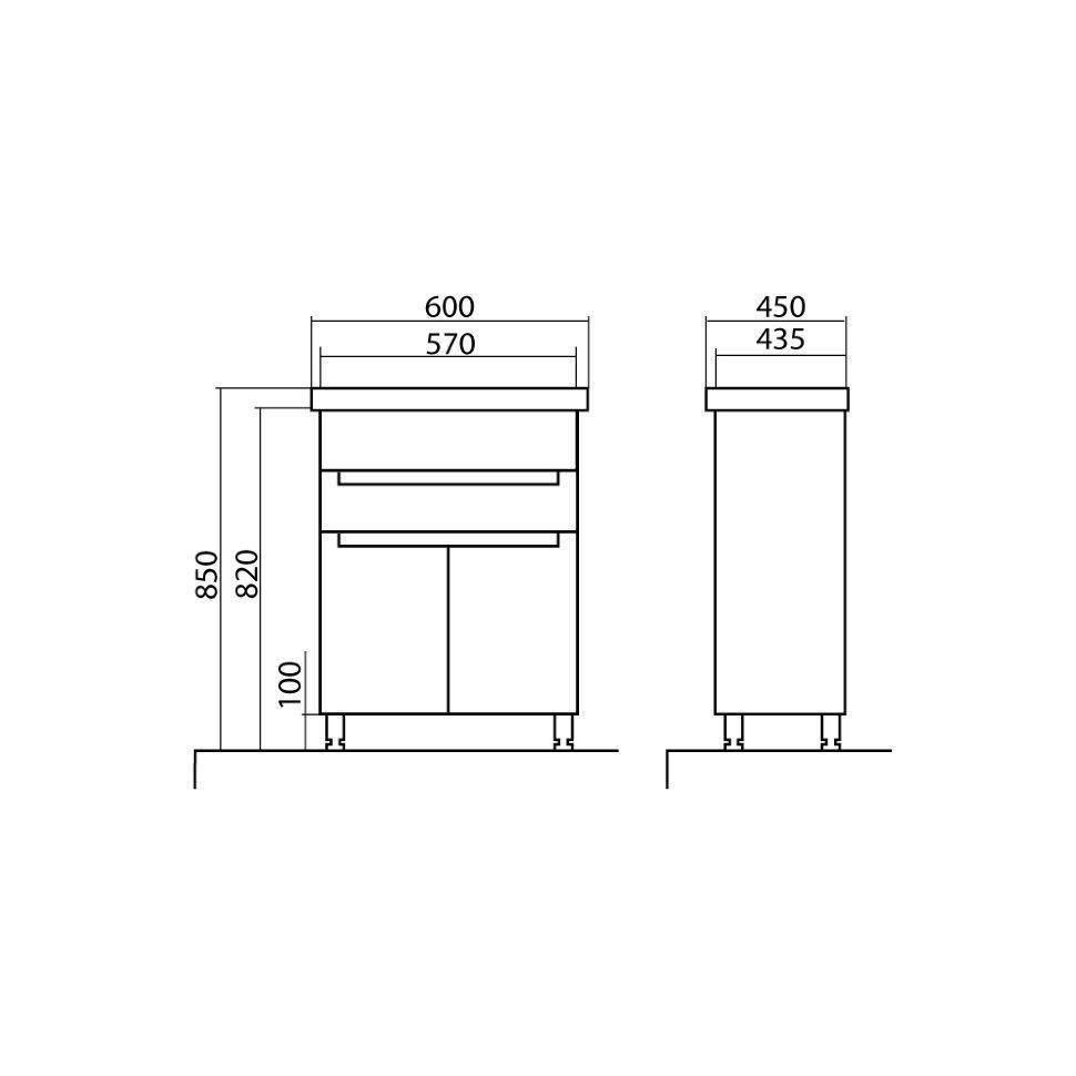 Mobilier de baie pe pardoseală Omega, Alb