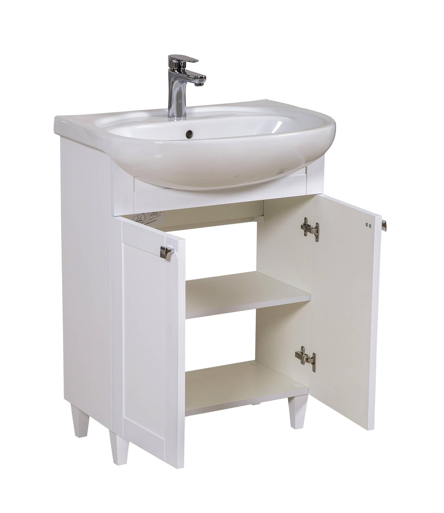 Mobilier de baie pe pardoseală Woodmix, Alb