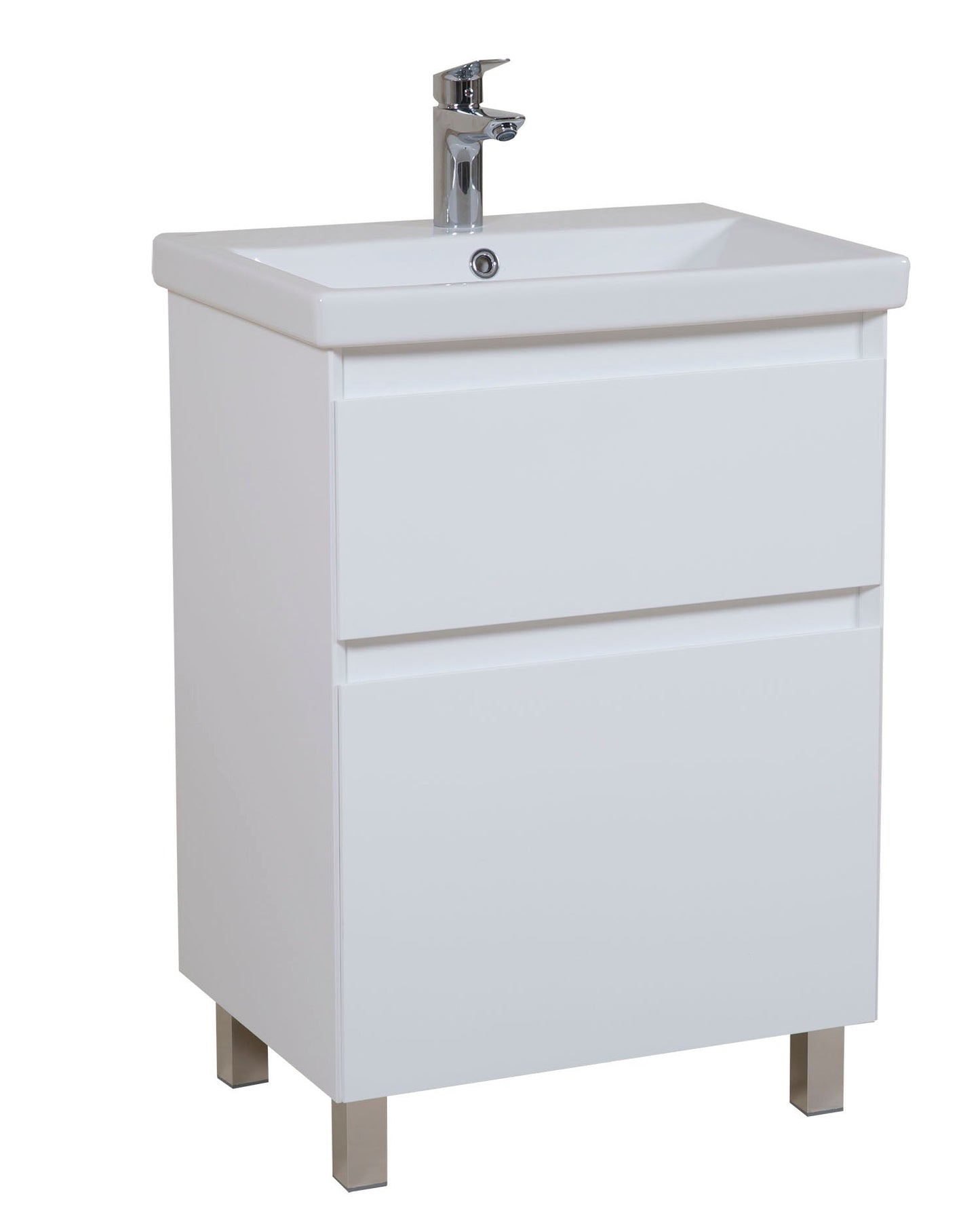 Mobilier de baie pe pardoseala Elite, Alb Mat