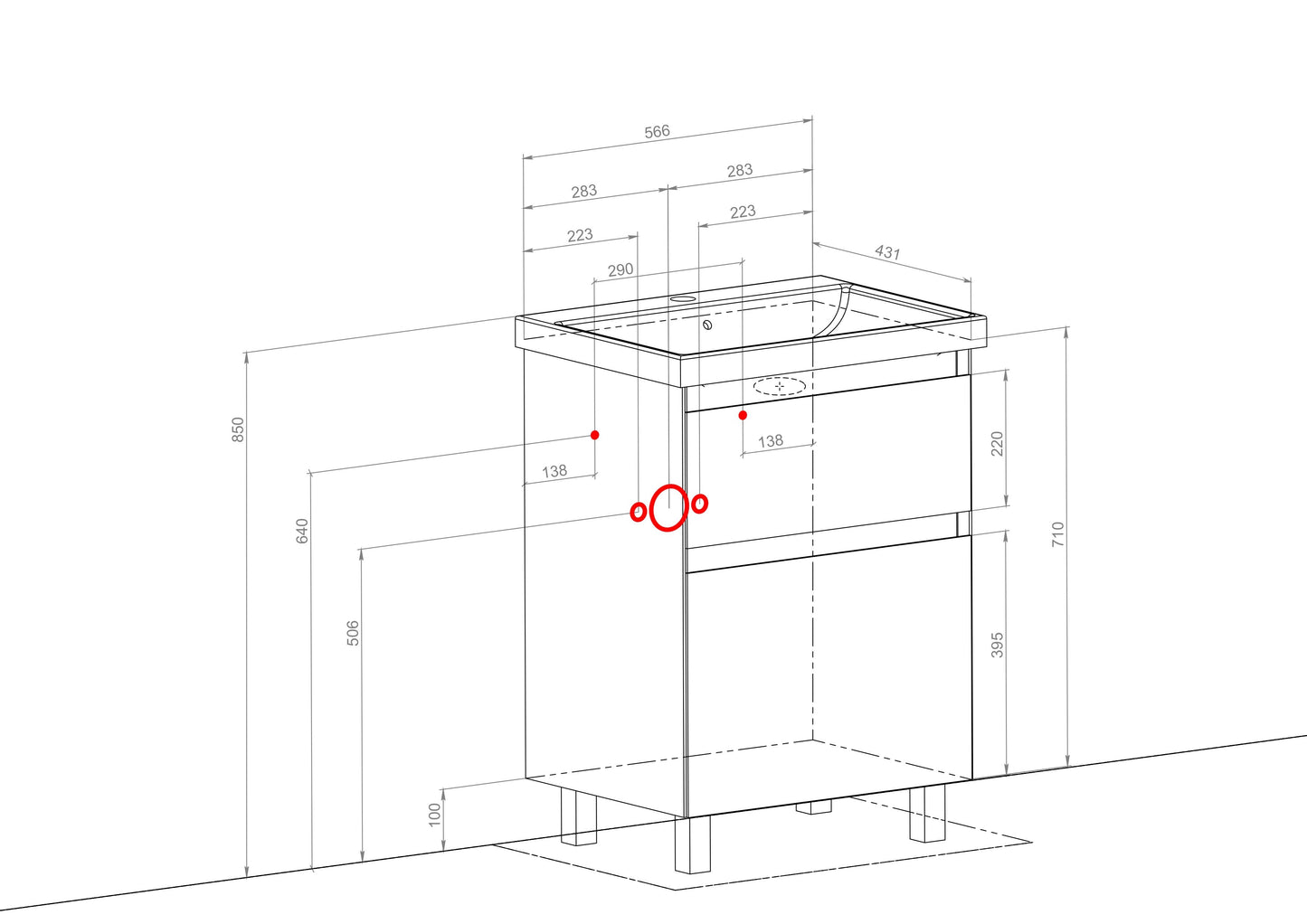 Mobilier de baie pe pardoseala Elite, Alb Mat