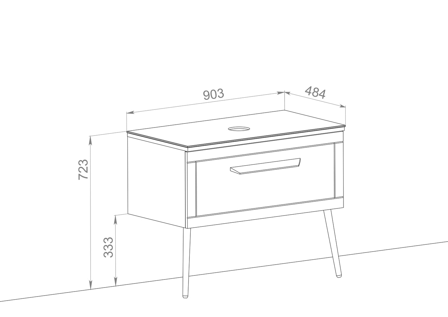 Mobilier de baie pe pardoseală Siena, Alb