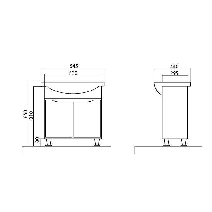 Mobilier de baie pe pardoseală Rodors, Alb