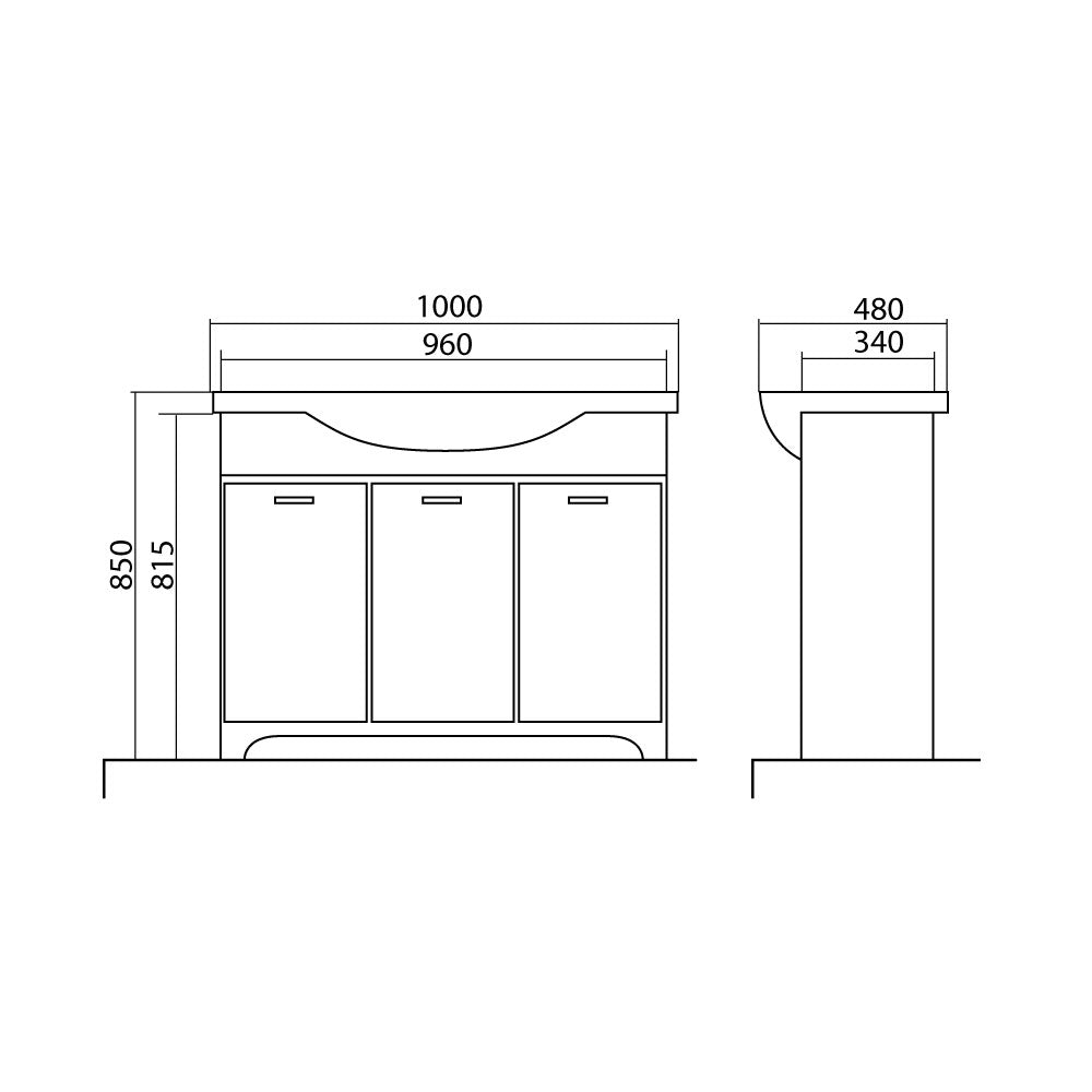 Mobilier de baie pe pardoseală Classic Alb