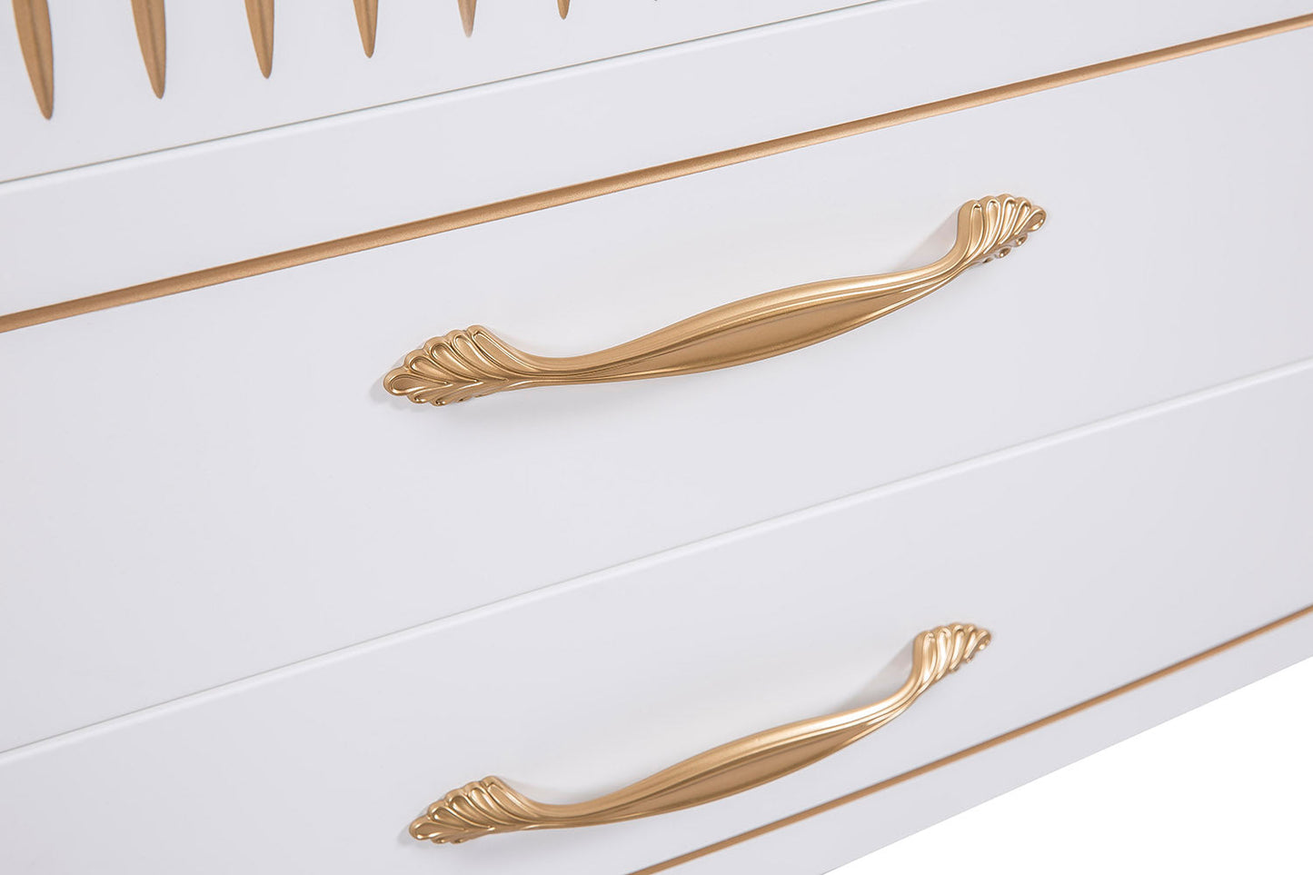 Mobilier de baie pe pardoseală Royal, Alb+auriu