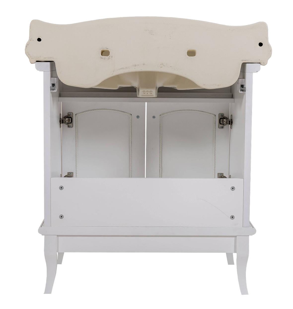 Mobilier de baie pe pardoseală Mikella, Alb+Crom