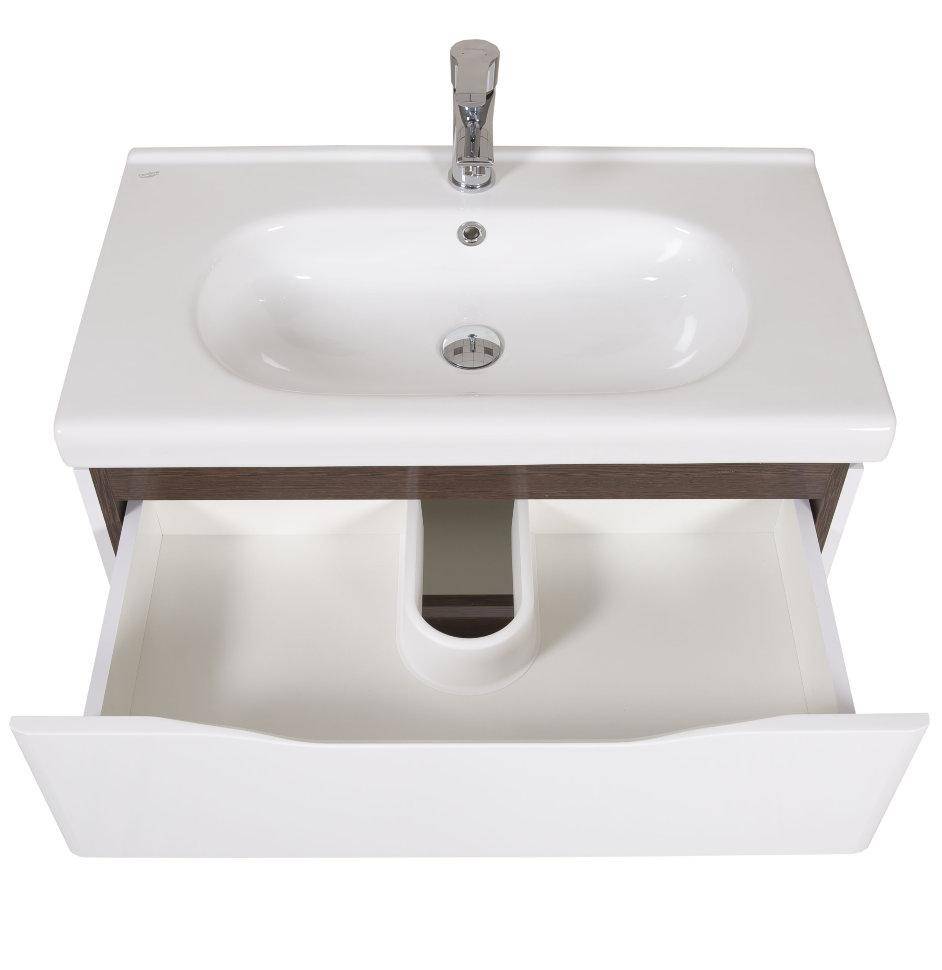 Mobilier de baie suspendat Venice, Alb+Wenge (City)