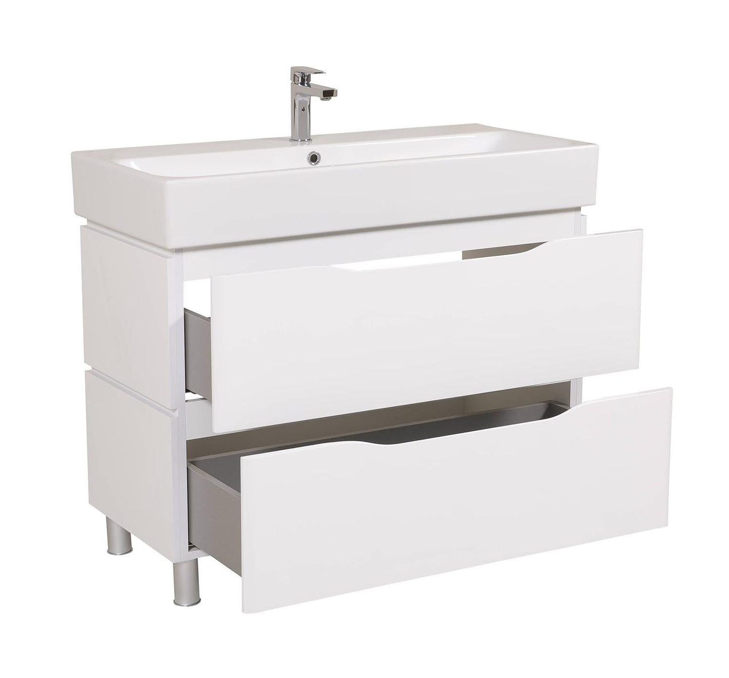 Mobilier de baie pe pardoseală Venice, Alb (Pinto)