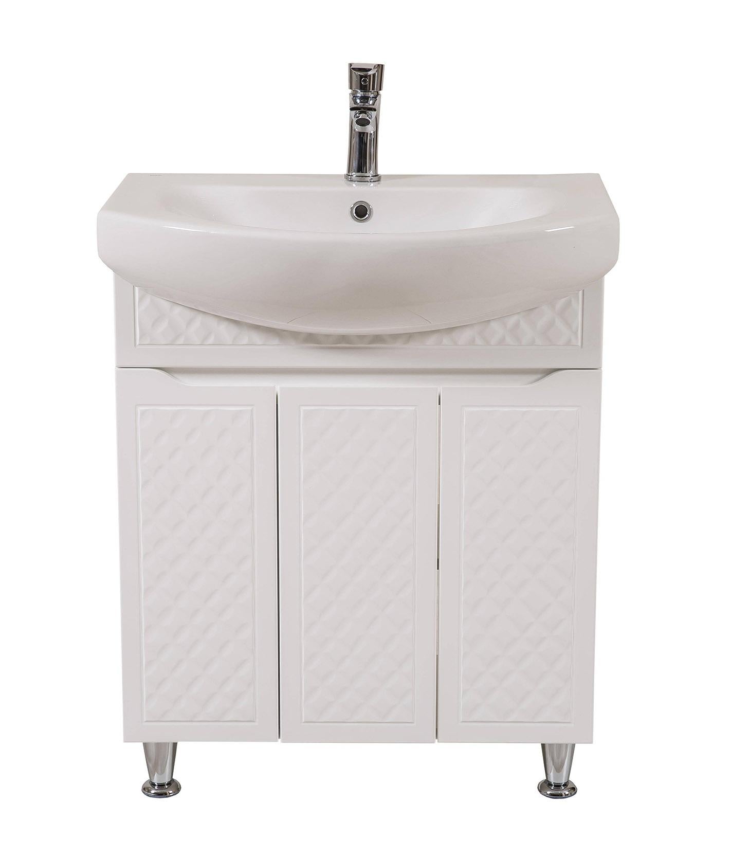 Mobilier de baie pe pardoseală Rodors, Alb