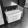 Mobilier de baie suspendat Paola, Alb