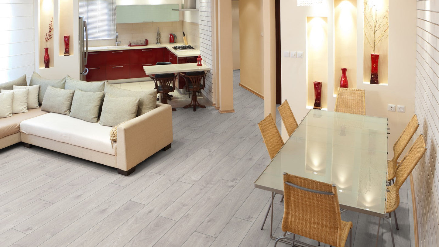 Parchet laminat Stejar Atlas Alb Exquisit D3223 8/32, Kronotex