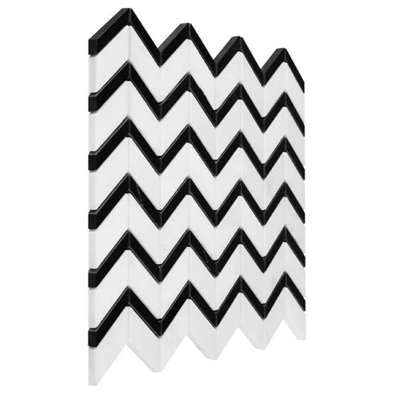 Mozaic Pure White Chevron mix 31×30,5