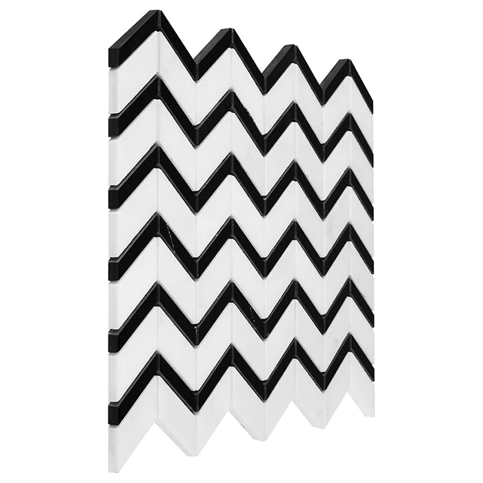 Mozaic Pure White Chevron mix 31×30,5