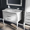 Mobilier de baie pe pardoseală Royal, Alb+argintiu