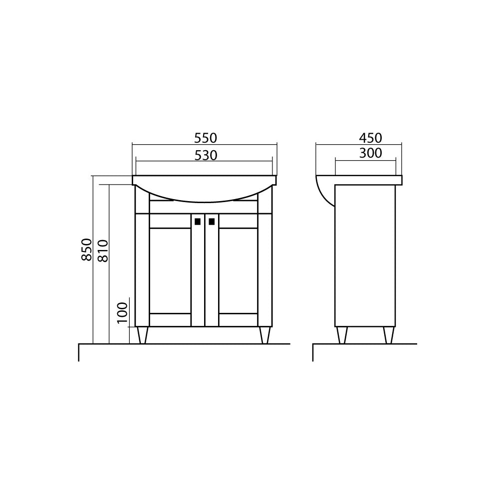 Mobilier de baie pe pardoseală Woodmix, Alb