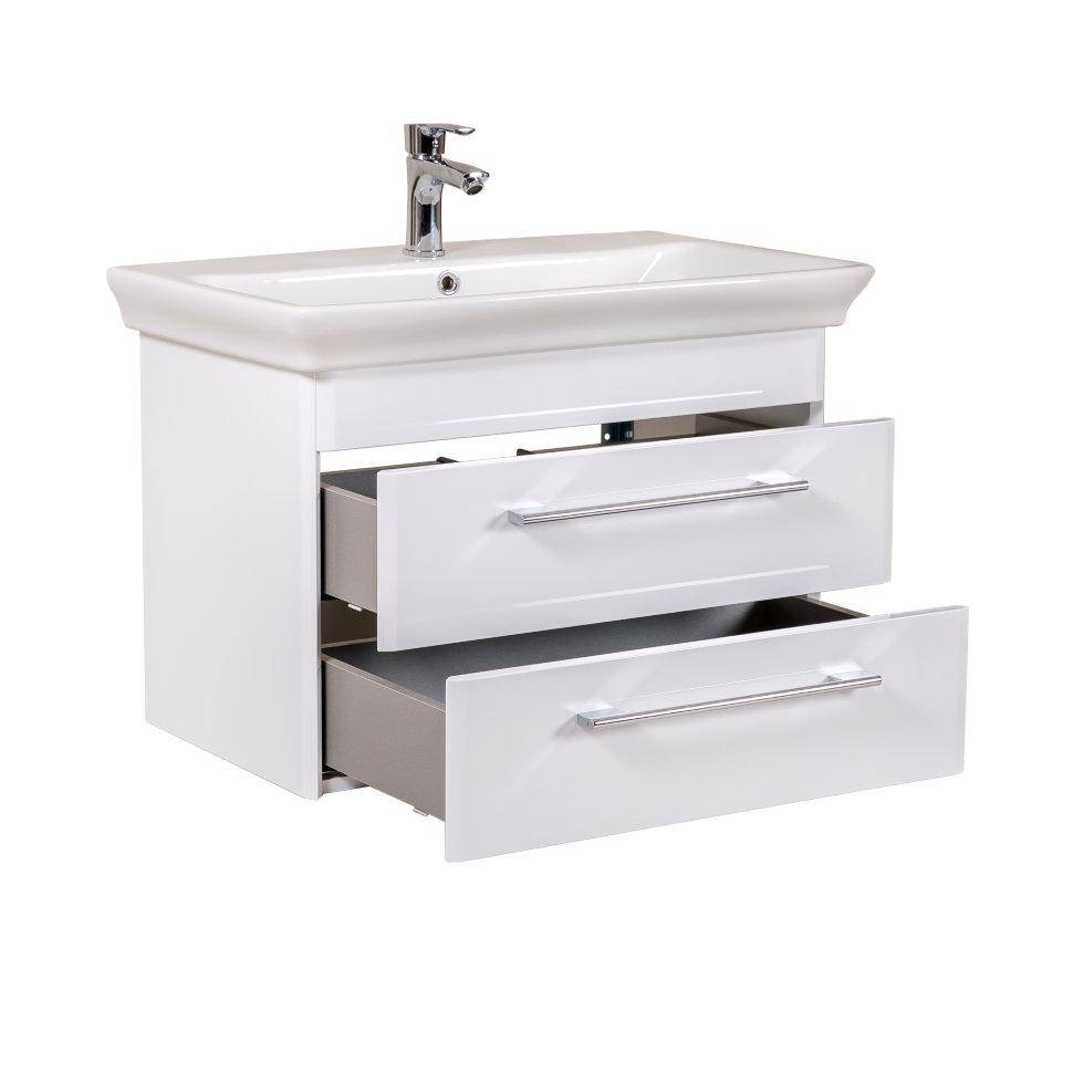 Mobilier de baie suspendat Paola, Alb
