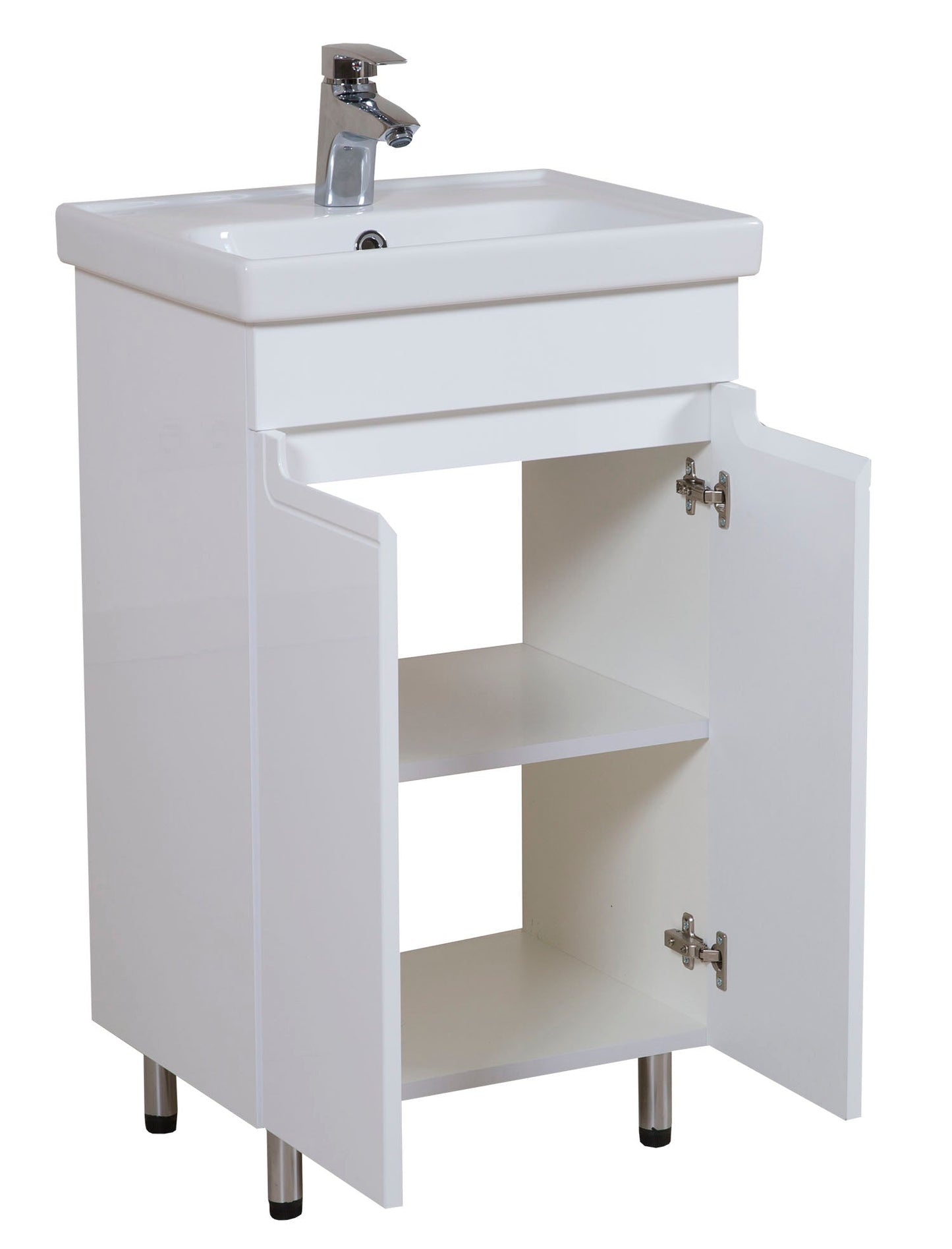 Mobilier de baie pe pardoseală Omega, Alb