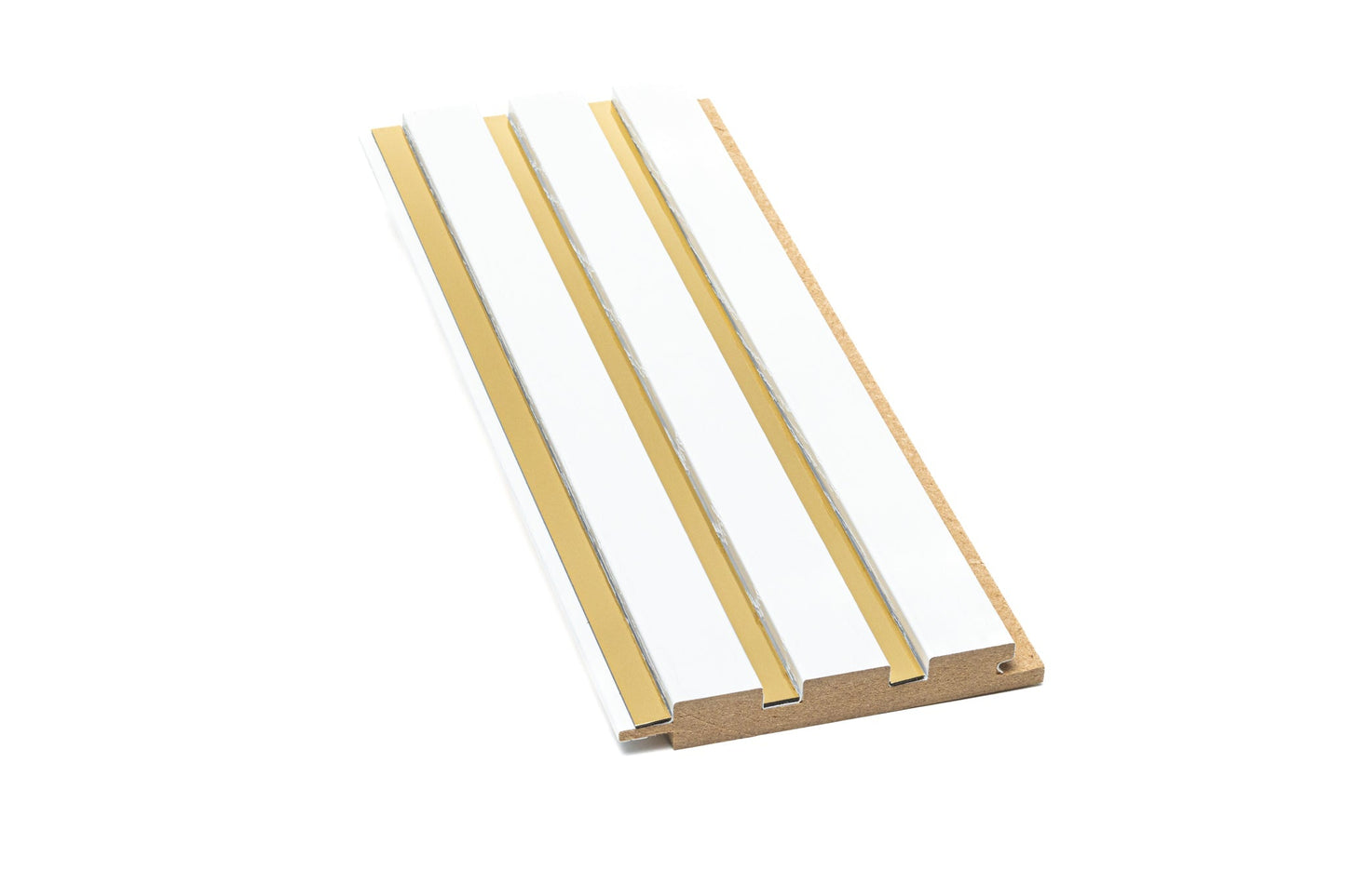Riflaj Decorativ Mdf Wood, Alb & Auriu