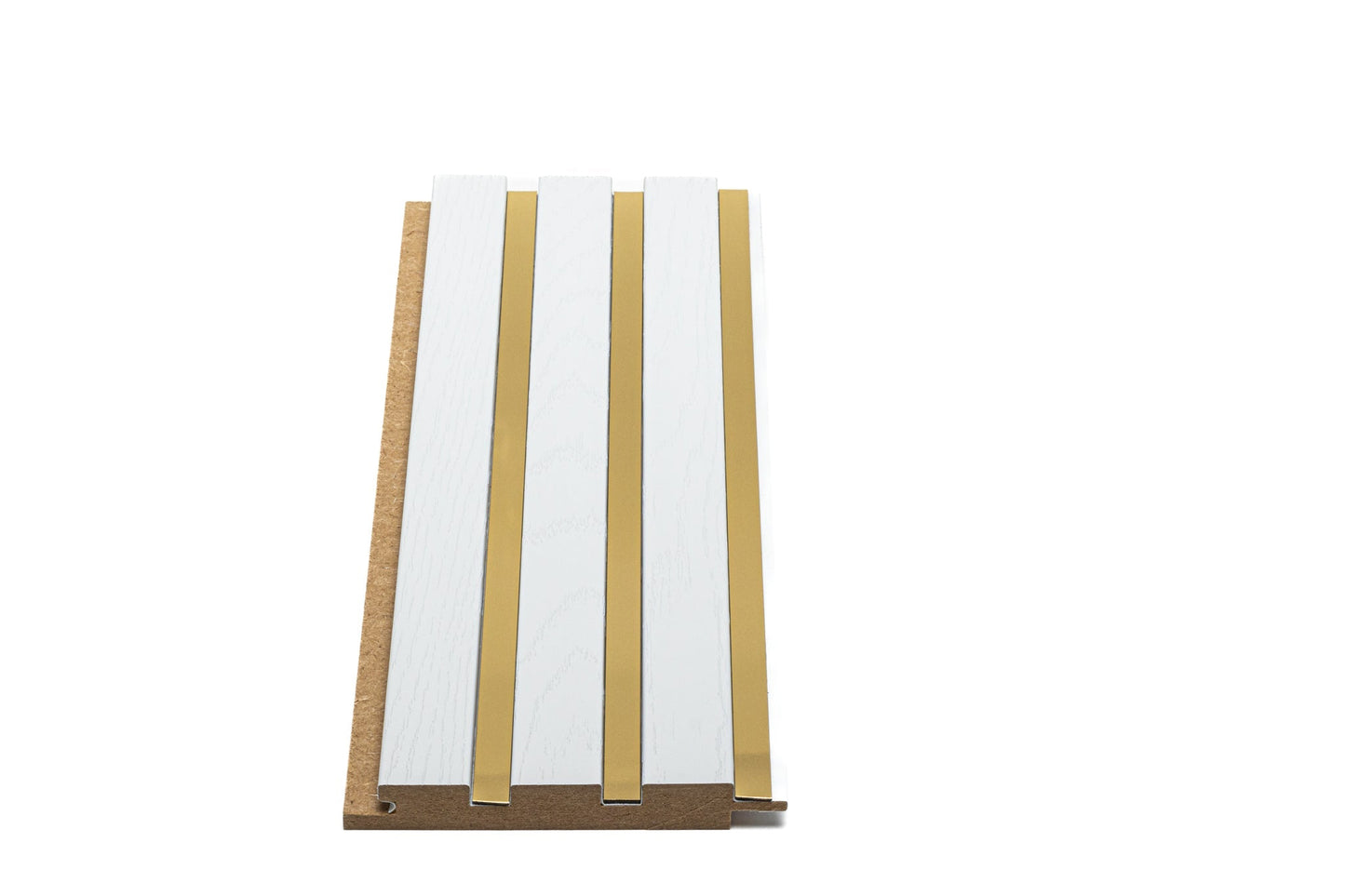Riflaj Decorativ Mdf Wood, Alb & Auriu