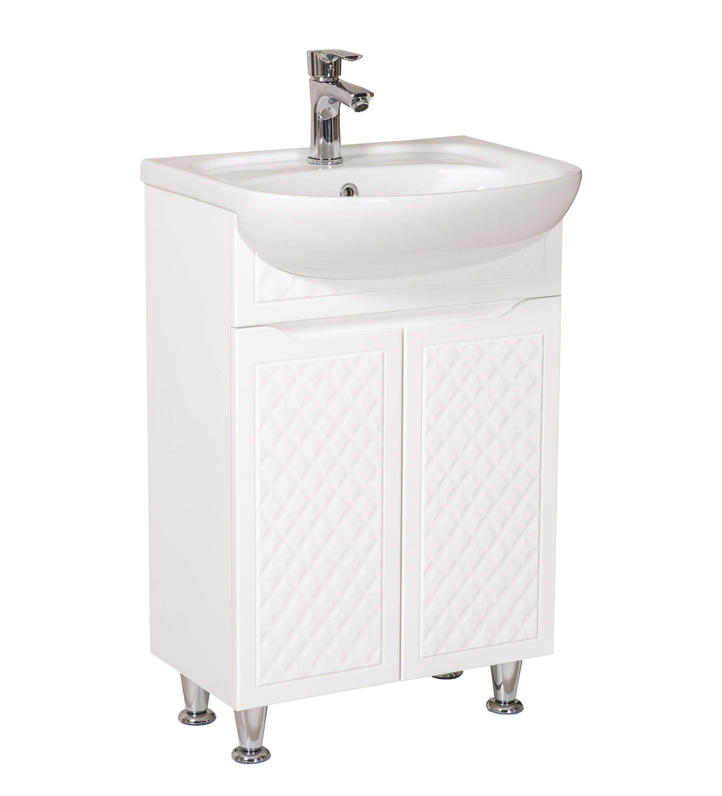 Mobilier de baie pe pardoseală Rodors, Alb