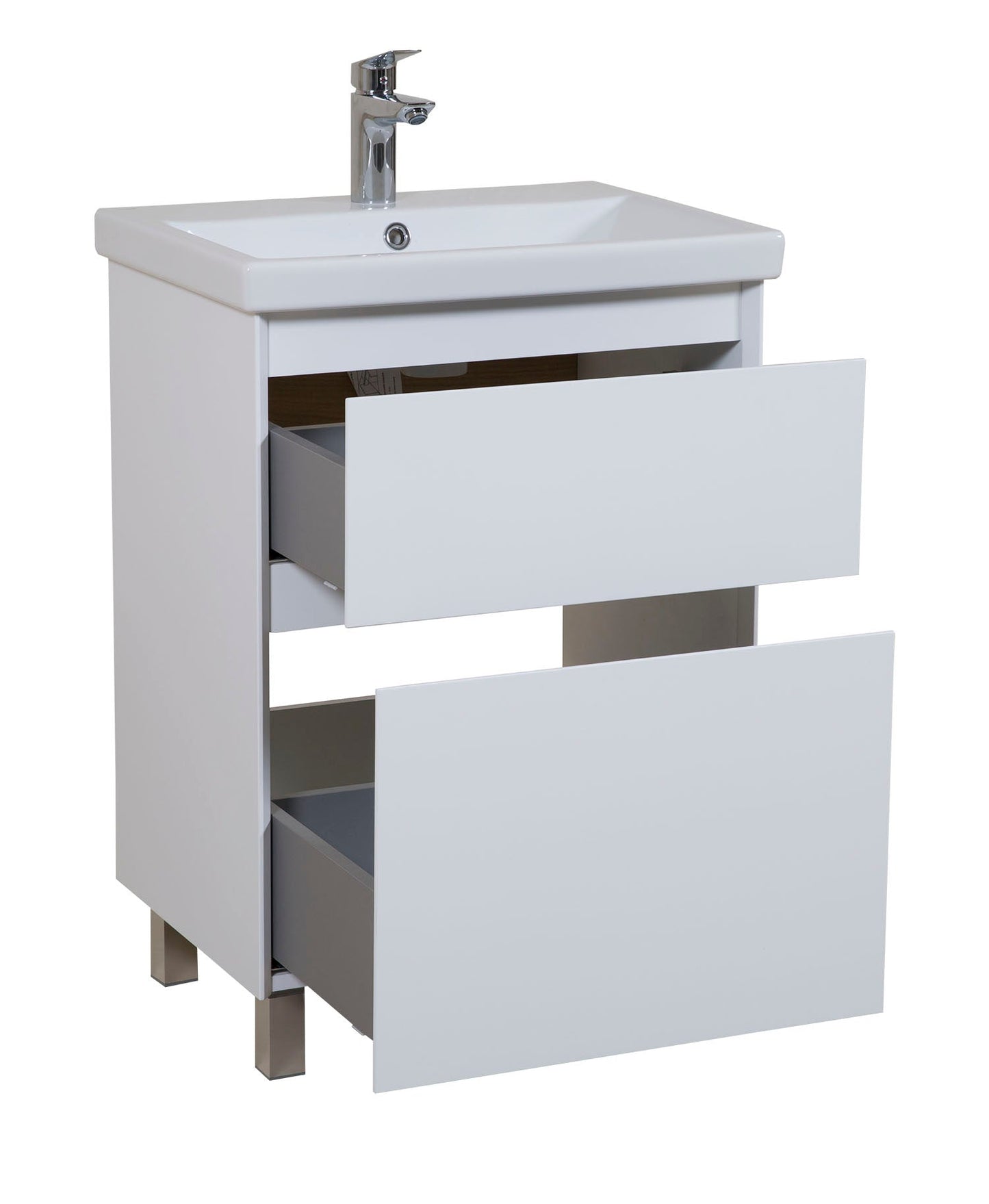 Mobilier de baie pe pardoseala Elite, Alb Mat