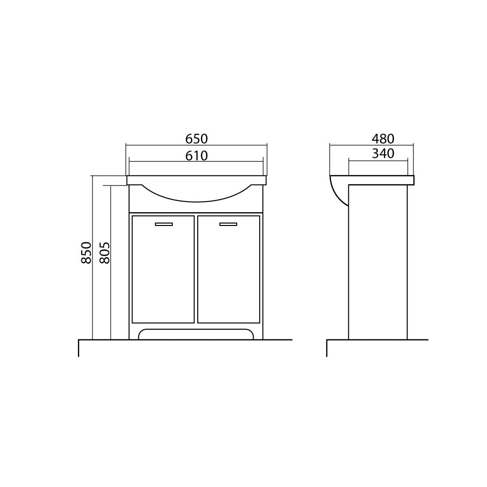 Mobilier de baie pe pardoseală Classic Alb