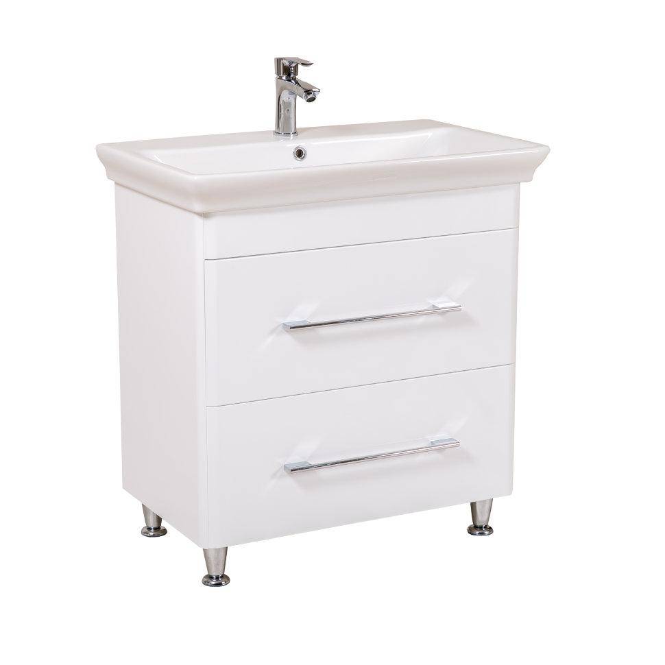 Mobilier de baie pe pardoseală Paola, Alb
