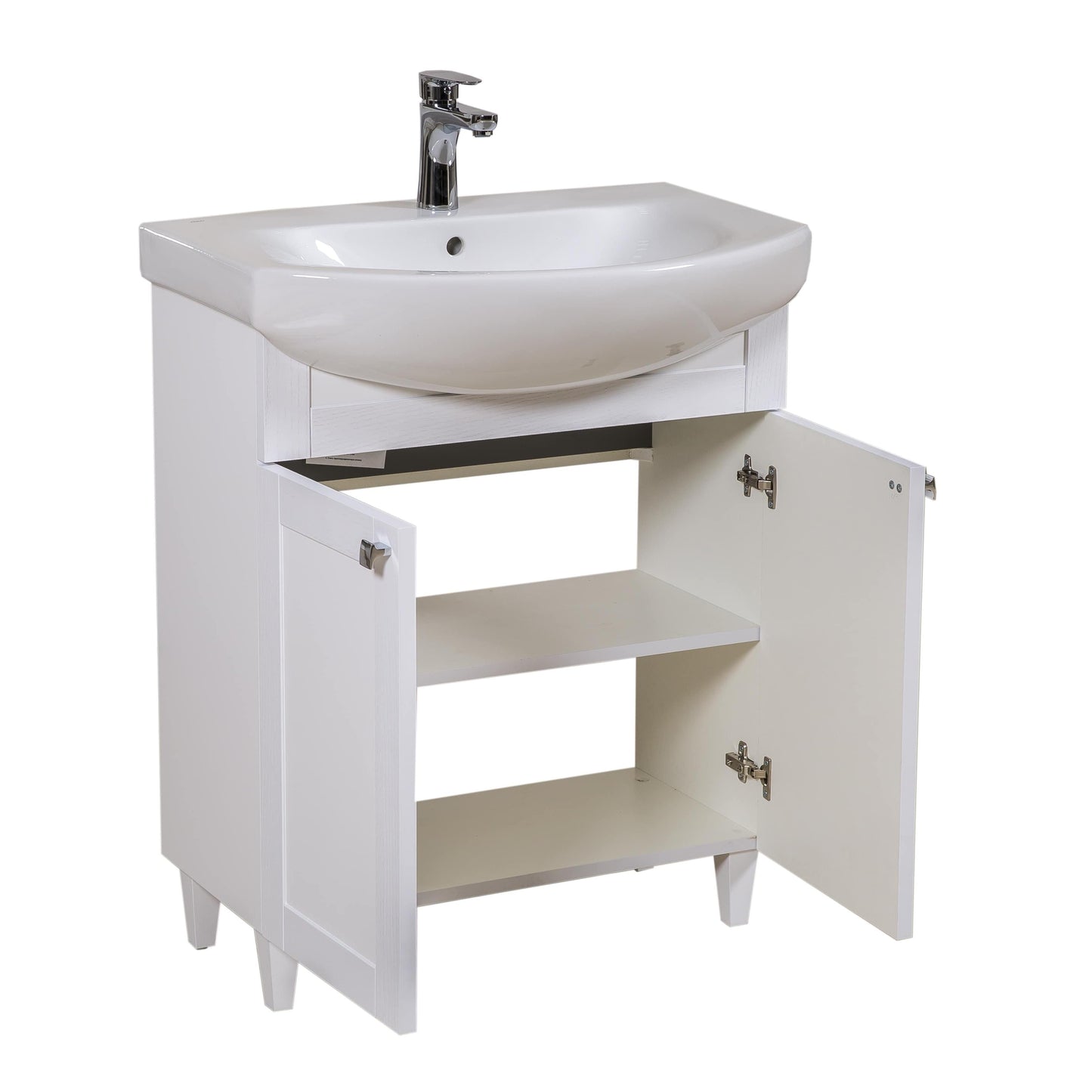 Mobilier de baie pe pardoseală Woodmix, Alb