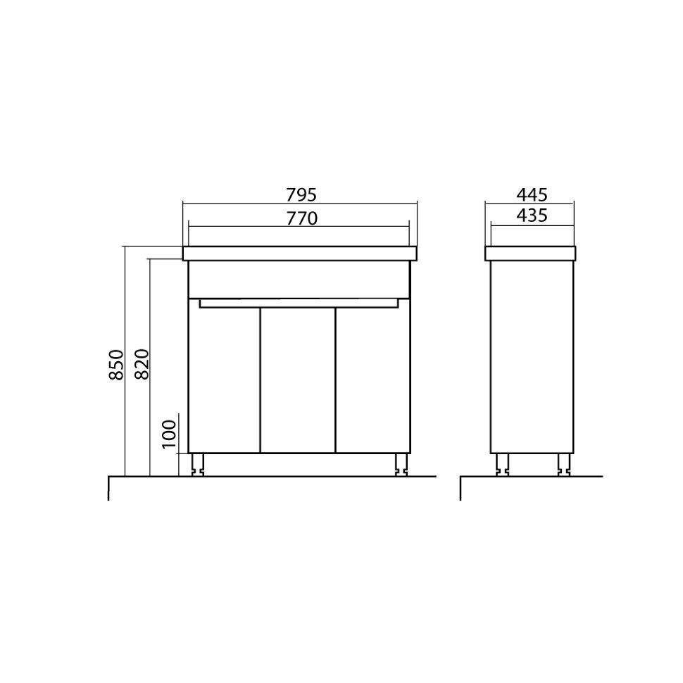 Mobilier de baie pe pardoseală Omega, Alb