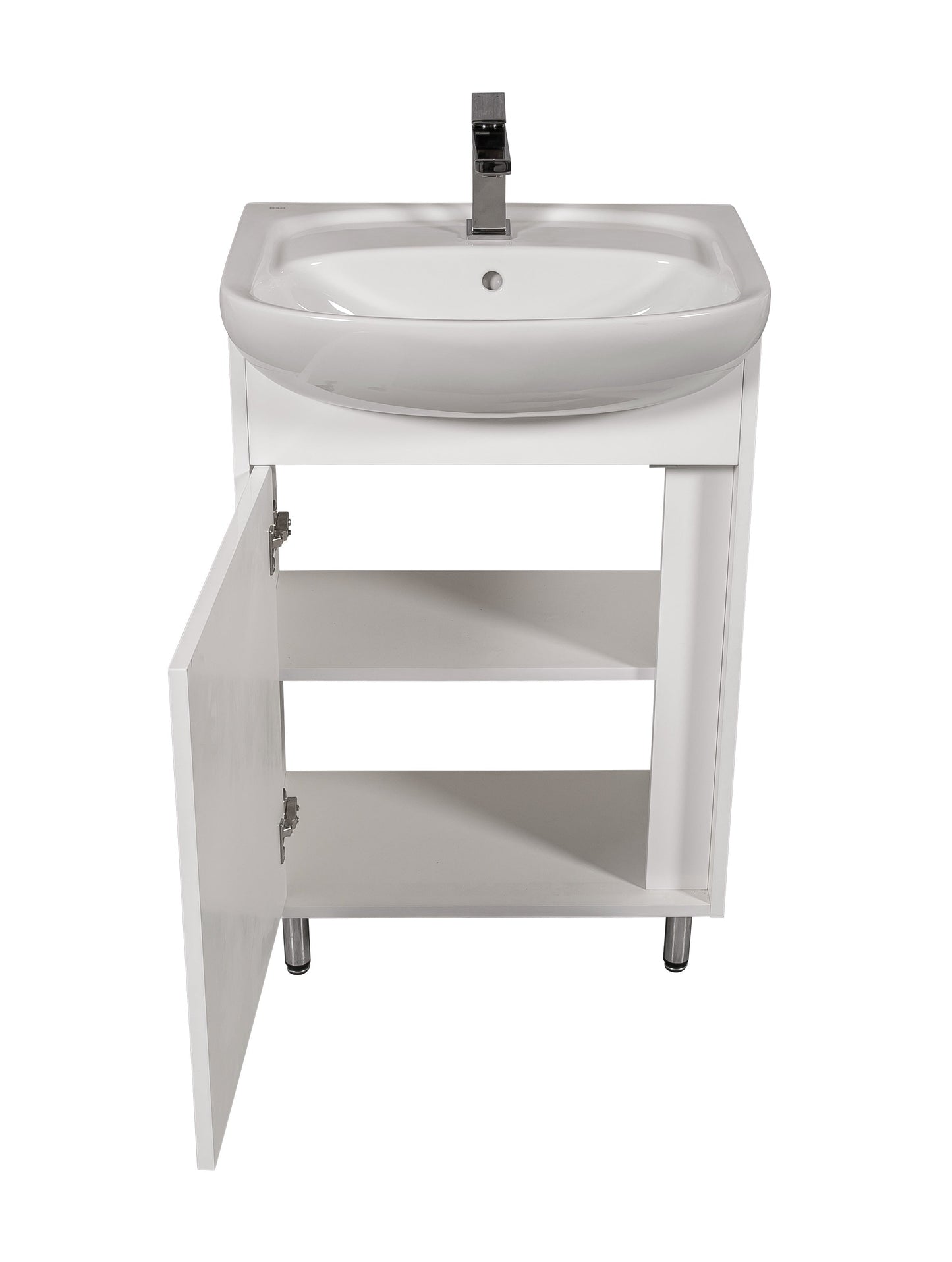 Mobilier de baie pe pardoseală Terra, Alb