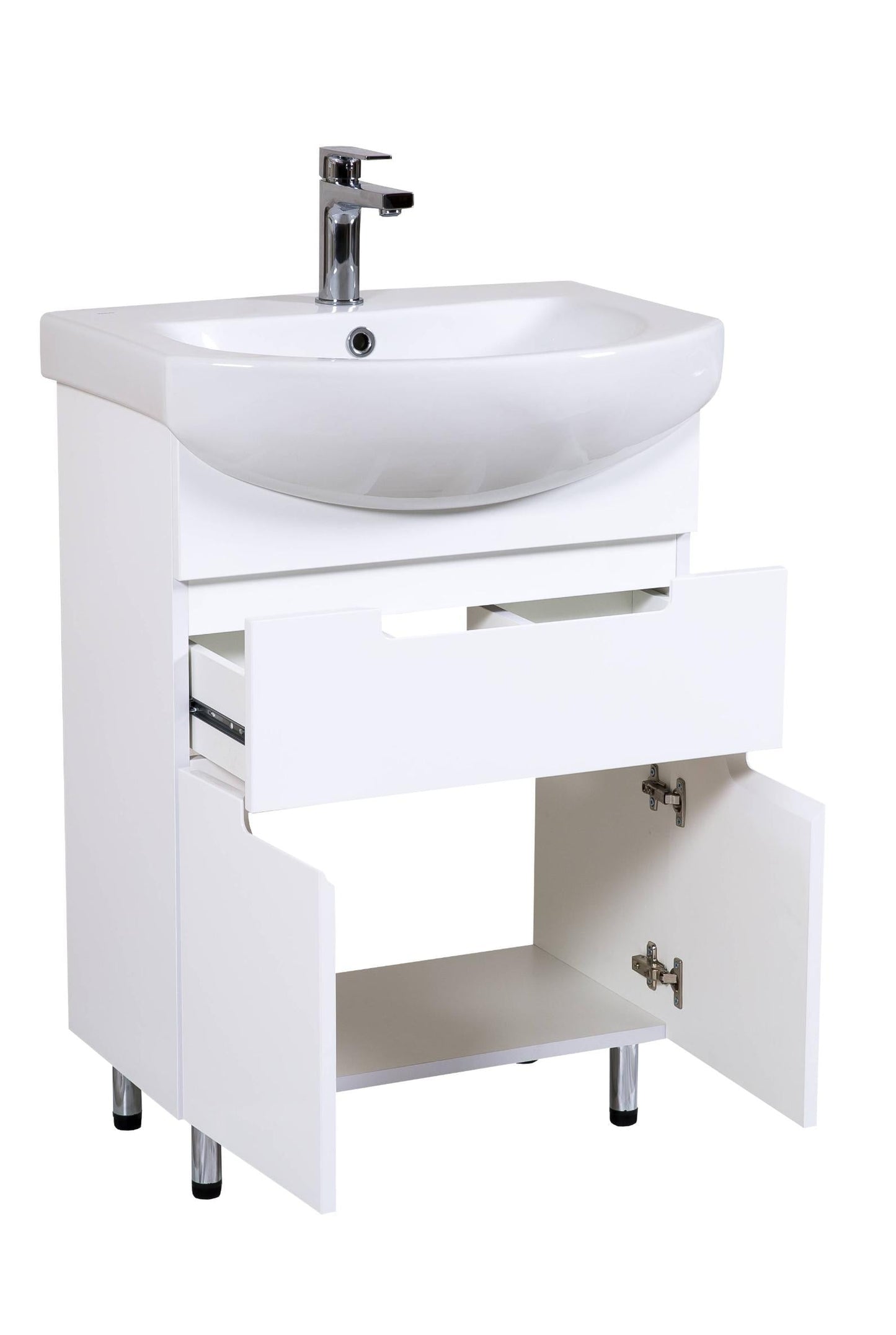 Mobilier de baie pe pardoseală Quadro, Alb