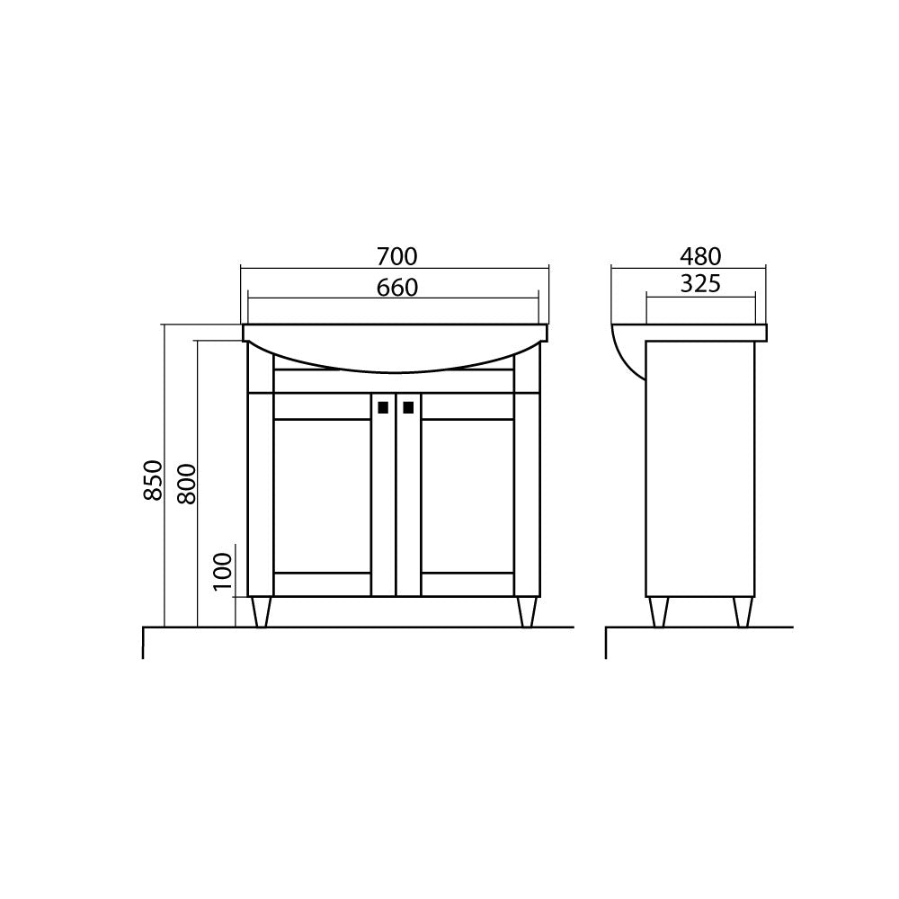 Mobilier de baie pe pardoseală Woodmix, Alb