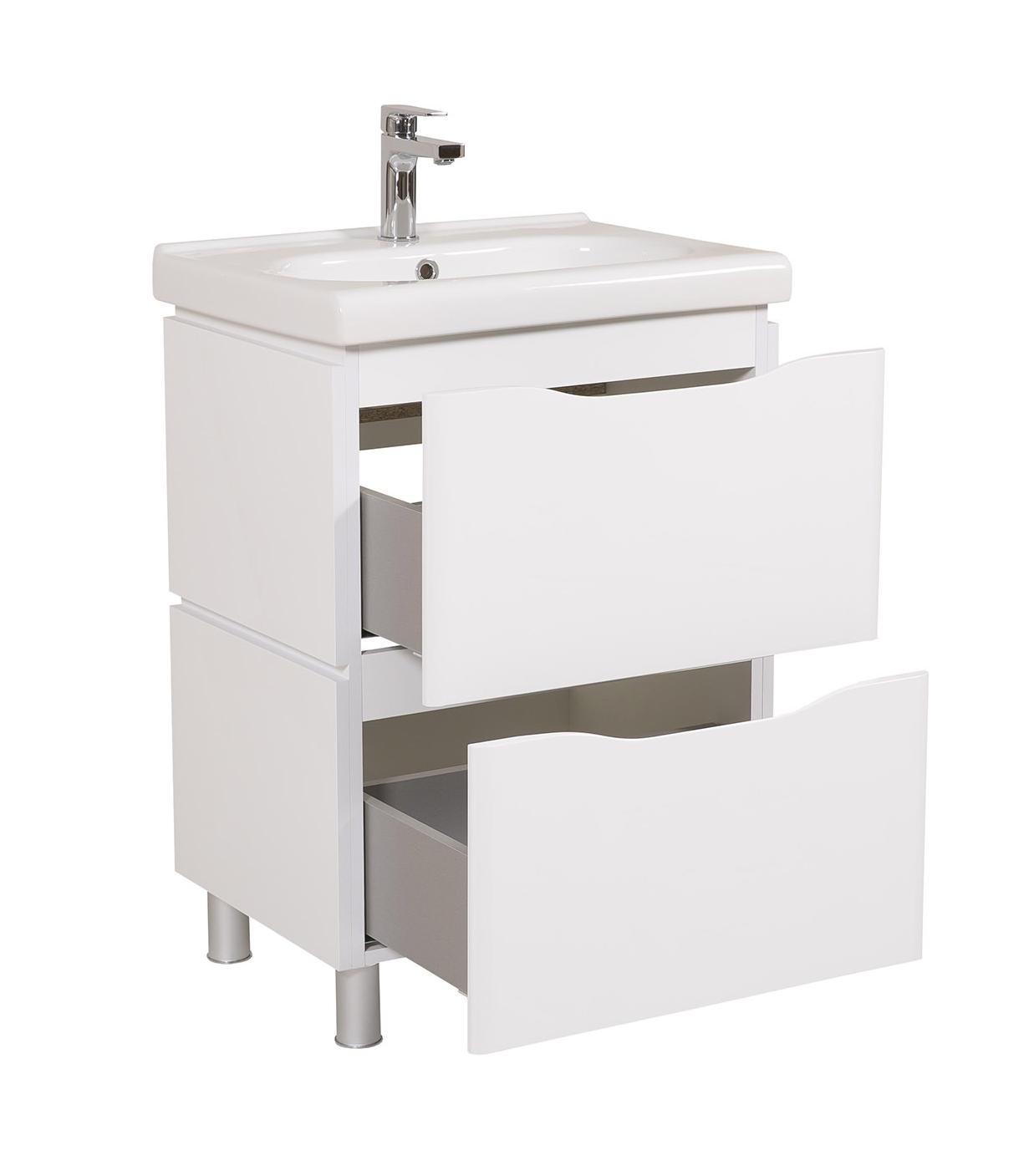 Mobilier de baie pe pardoseală Venice, Alb (City)