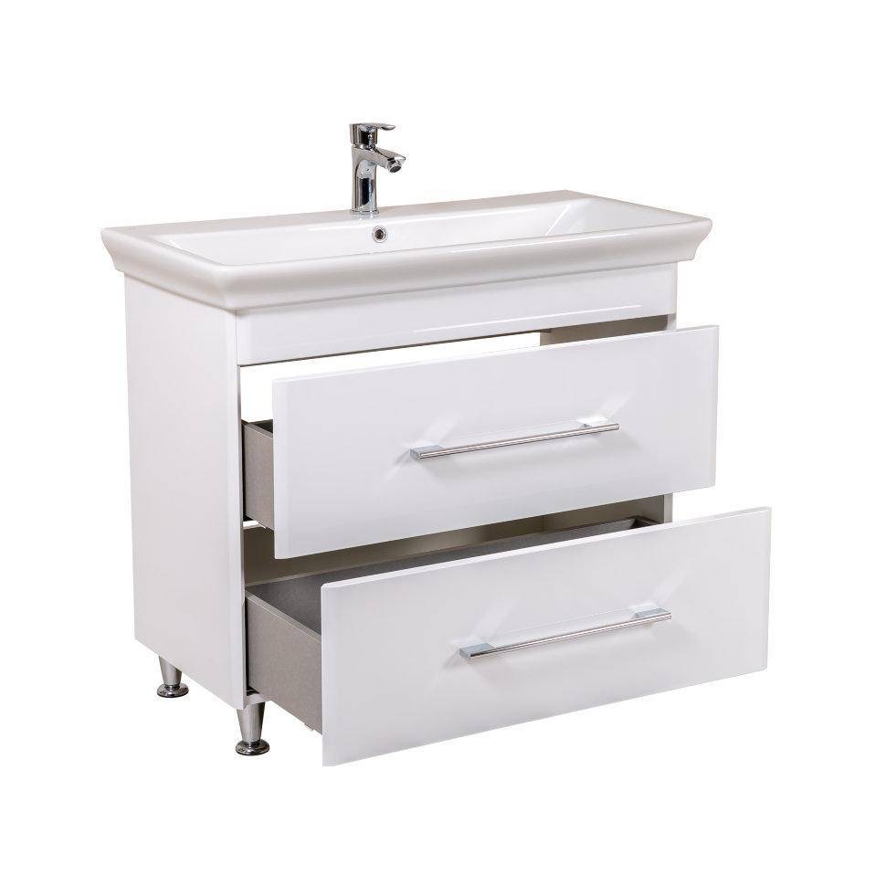 Mobilier de baie pe pardoseală Paola, Alb