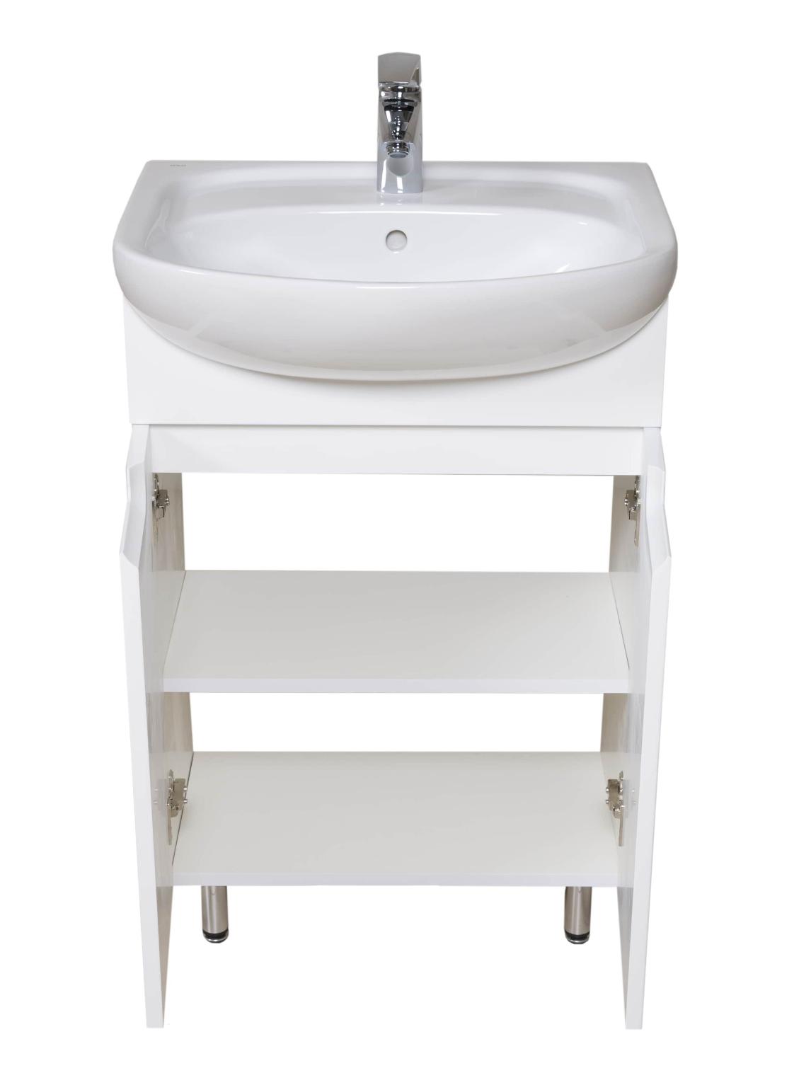 Mobilier de baie pe pardoseală Quadro, Alb