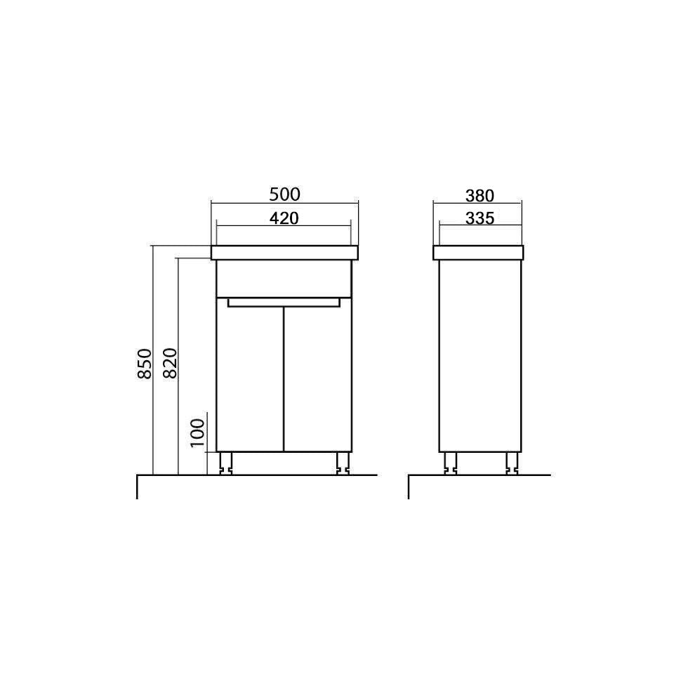 Mobilier de baie pe pardoseală Omega, Alb