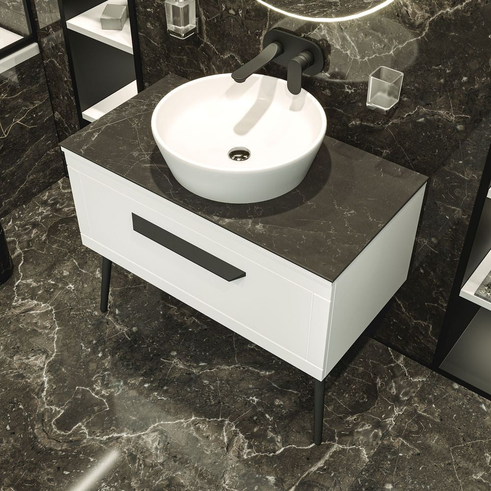 Mobilier de baie pe pardoseală Siena, Alb